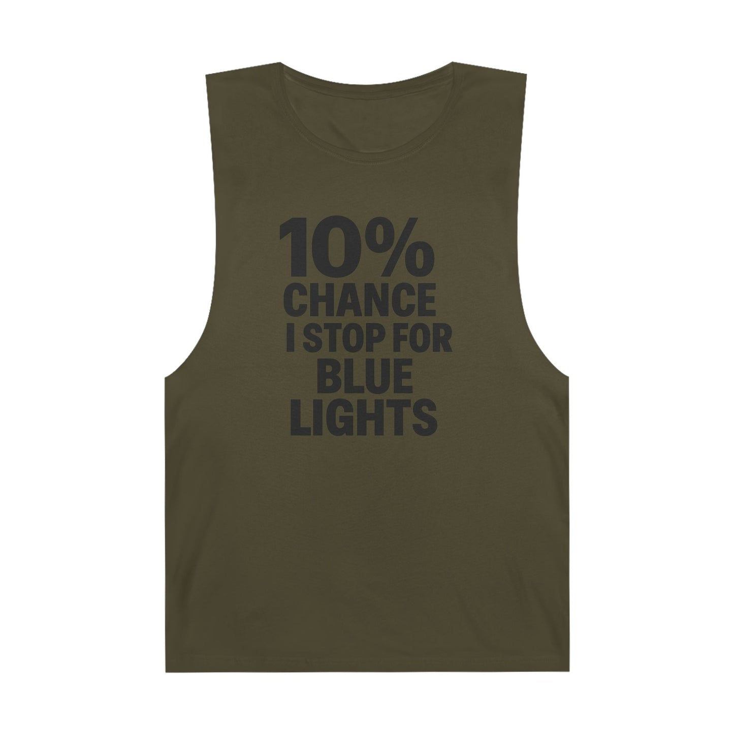 10% Chance I Stop For Blue Lights - Men's Low Cutoff Tank