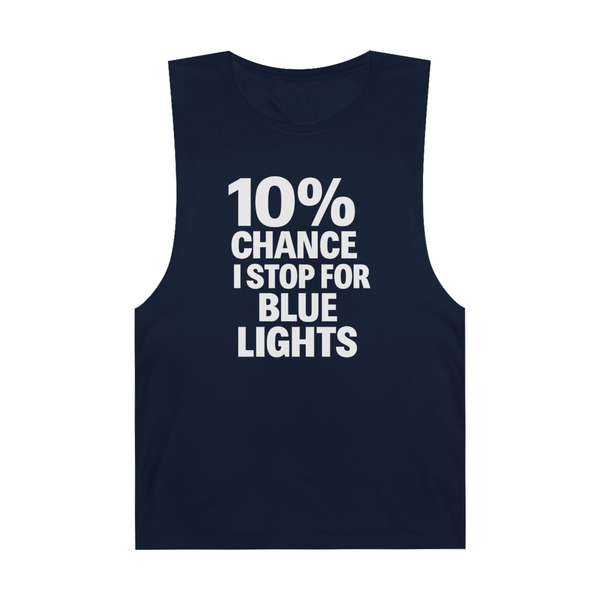 10% Chance I Stop For Blue Lights - Men's Low Cutoff Tank