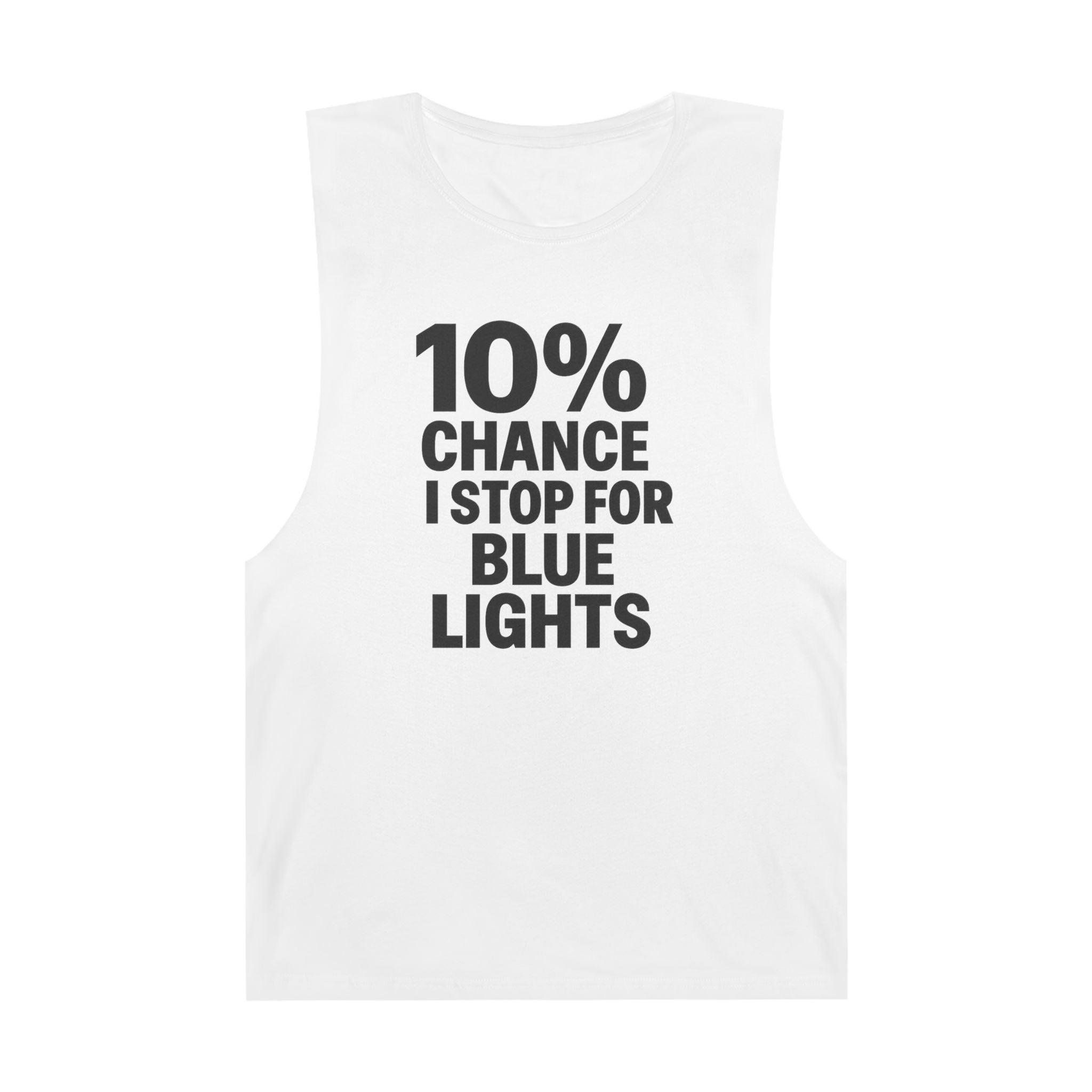 10% Chance I Stop For Blue Lights - Men's Low Cutoff Tank