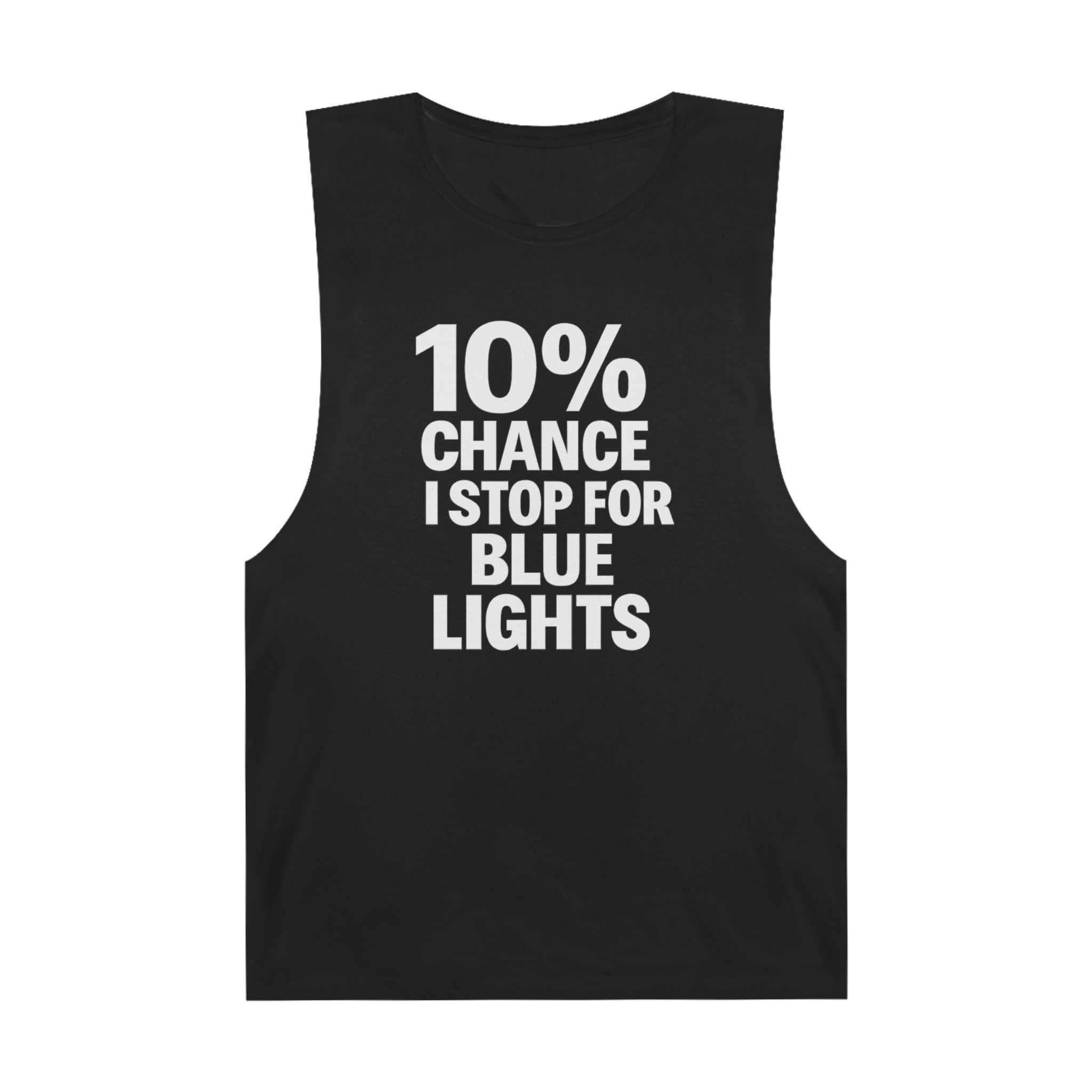 10% Chance I Stop For Blue Lights - Men's Low Cutoff Tank