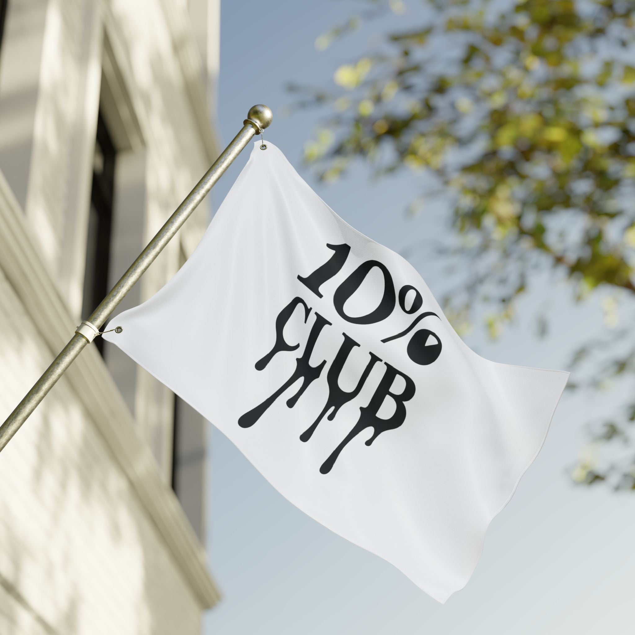 10% Club - White Premium Flag
