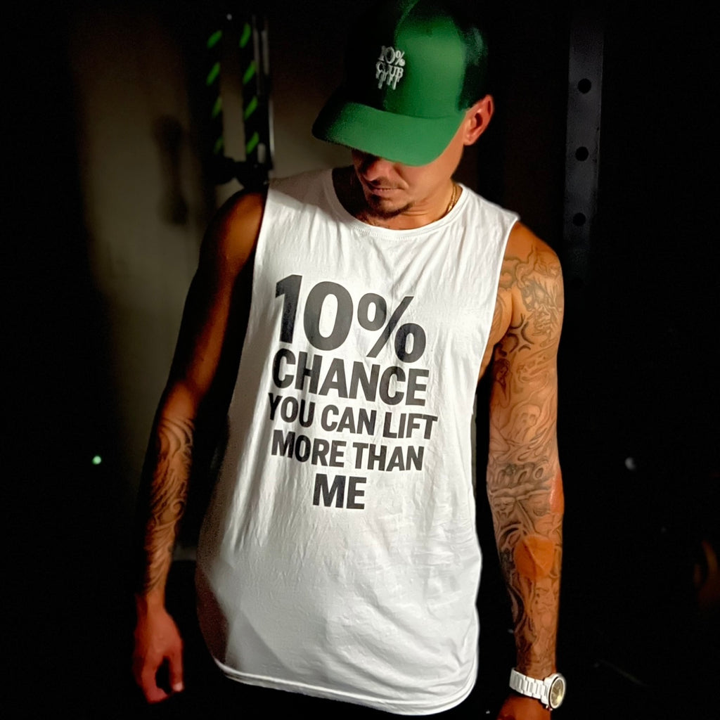 10% Chance You Can Lift More Than Me - Men's Low Cutoff Tank